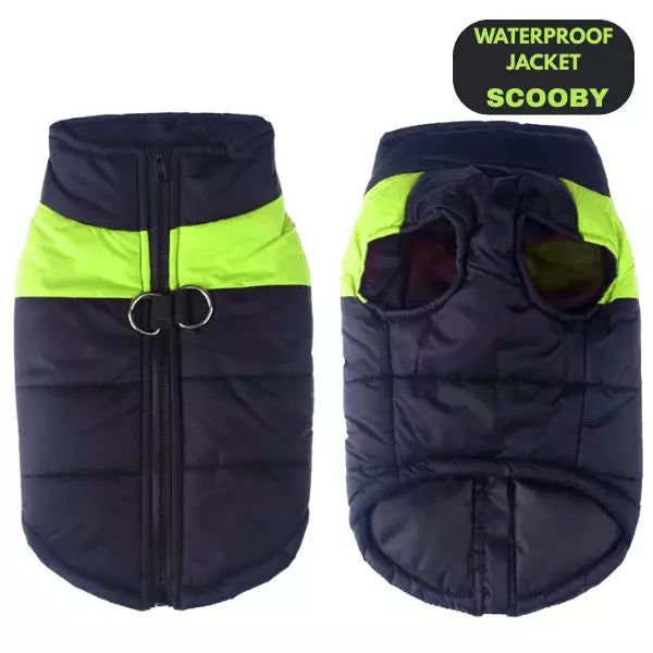 waterproof jacket dogs scooby green