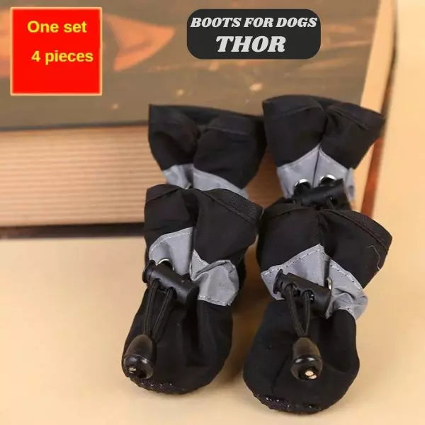 boots for dogs black 4 pieces