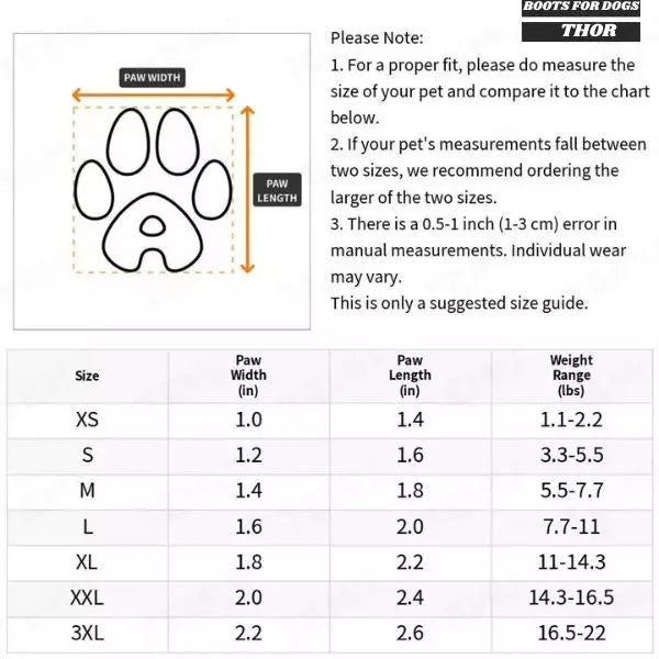 boots for dogs dimensions 1