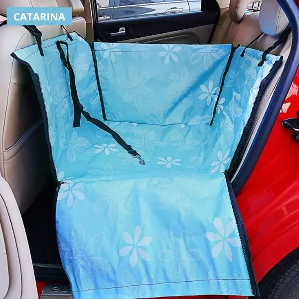 dog car seat catarina floral blue