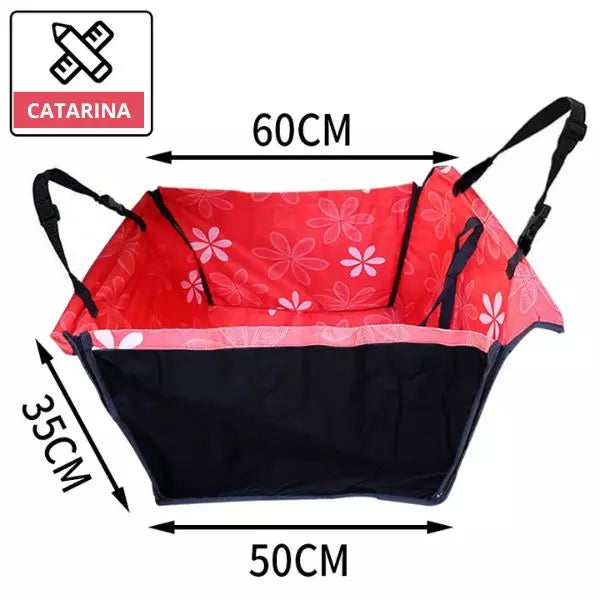 dog car seat catarina red floral
