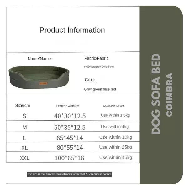 dog sofa bed coimbra green details