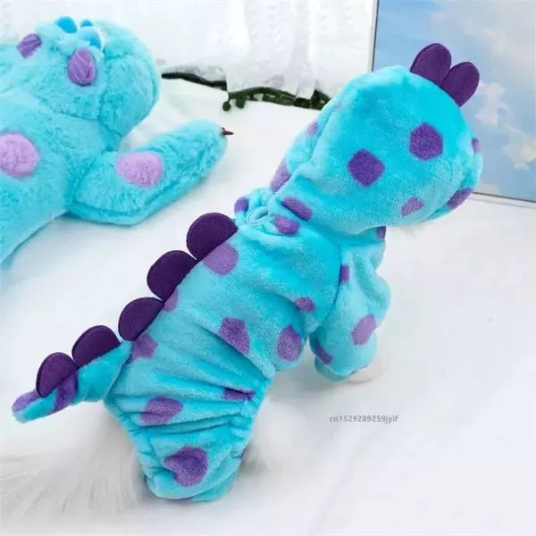 hooded sweatshirt for dogs dino blue