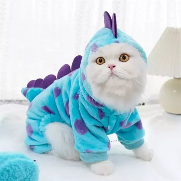 hooded sweatshirt for dogs dino blue 1