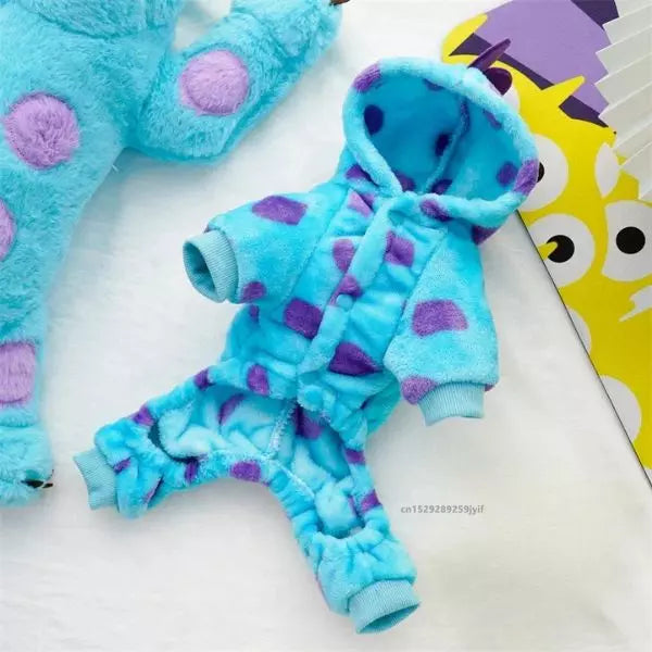 hooded sweatshirt for dogs dino blue 3