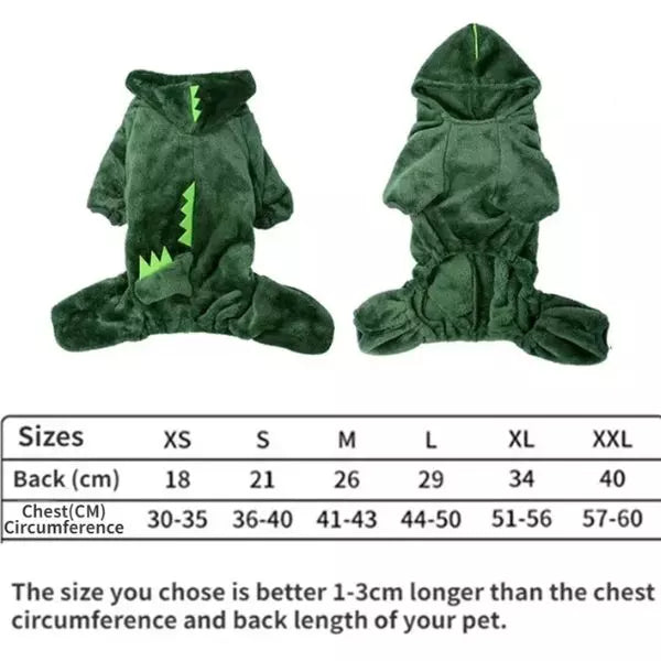 hooded sweatshirt for dogs dino green