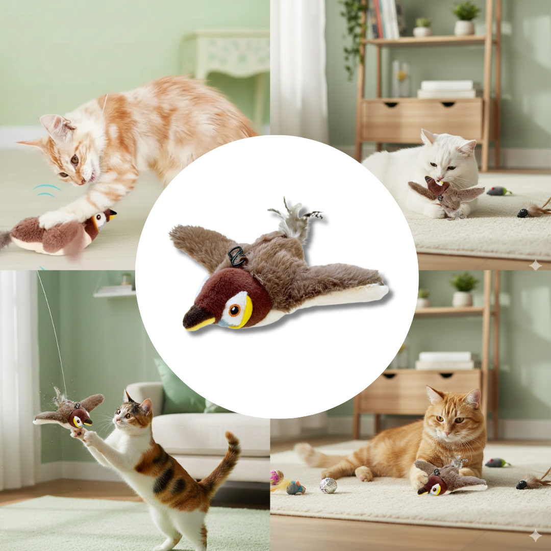 Flying Bird Cat Toy with Catnip for Exercise & Fun
