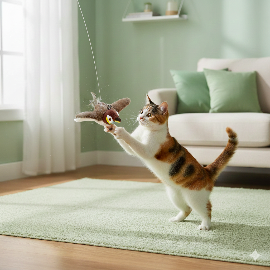 Flying Bird Cat Toy with Catnip for Exercise & Fun