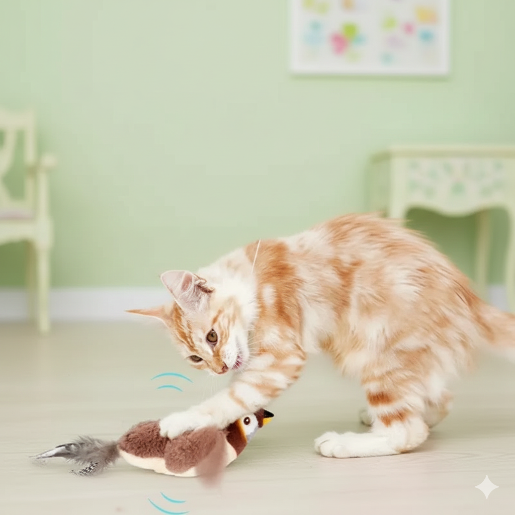 Flying Bird Cat Toy with Catnip for Exercise & Fun