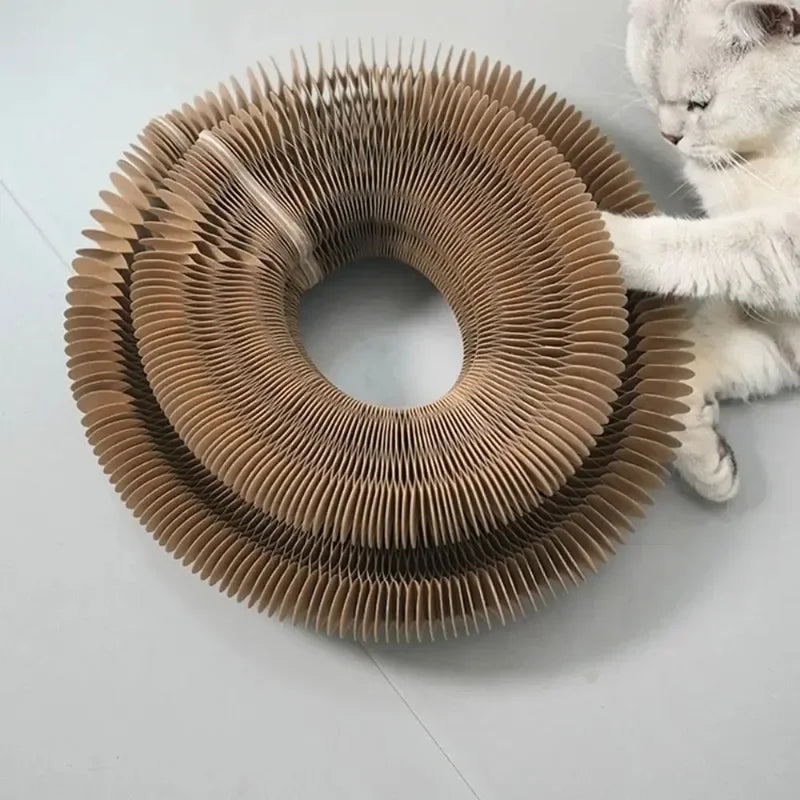 Cat Accordion Scratching Board with Toy Ball
