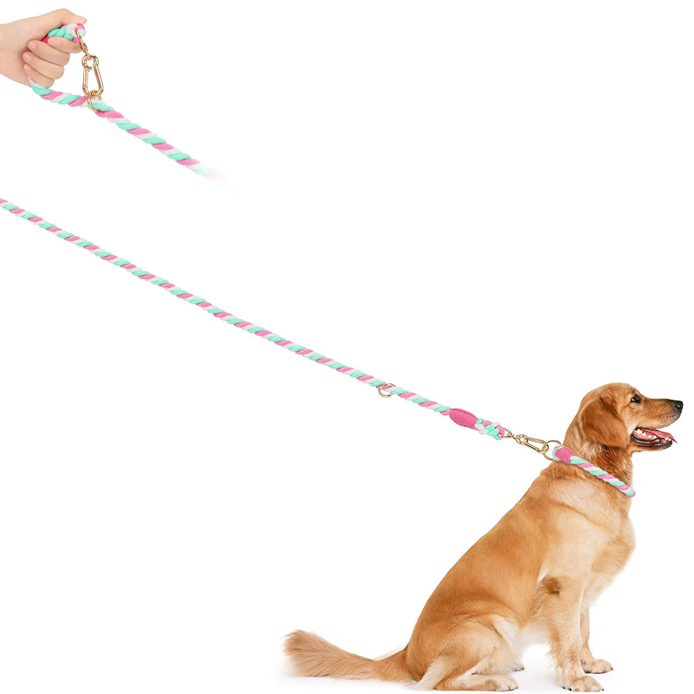 Colorful Cotton Dog Leash – Secure & Stylish Walks