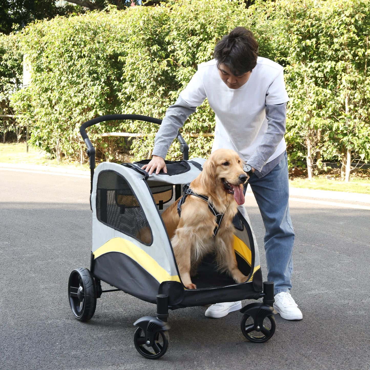 Large Dog Stroller 4 Wheels – Safe Outdoor Travel