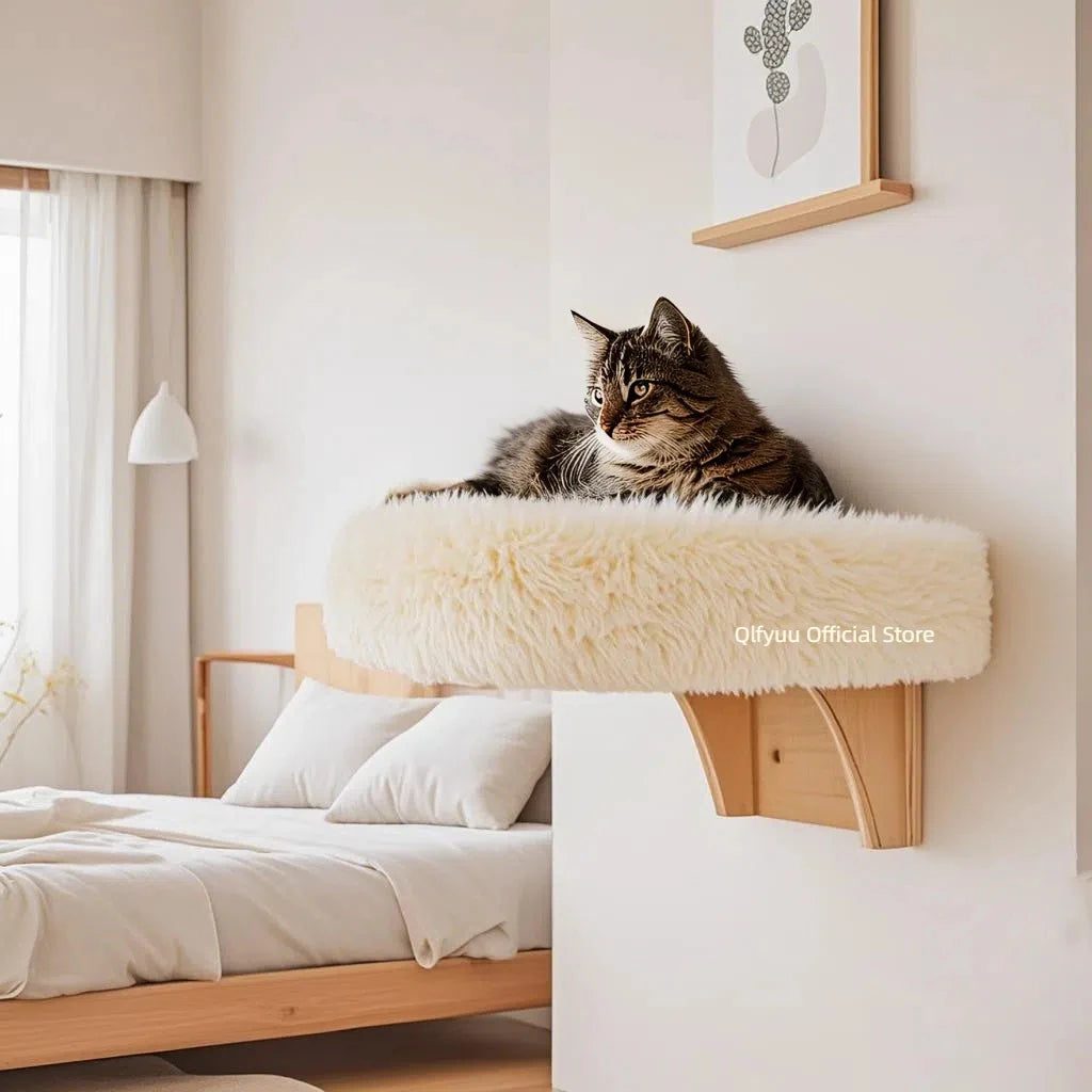 Wooden Wall Cat Bed – Warm & Elevated Comfort