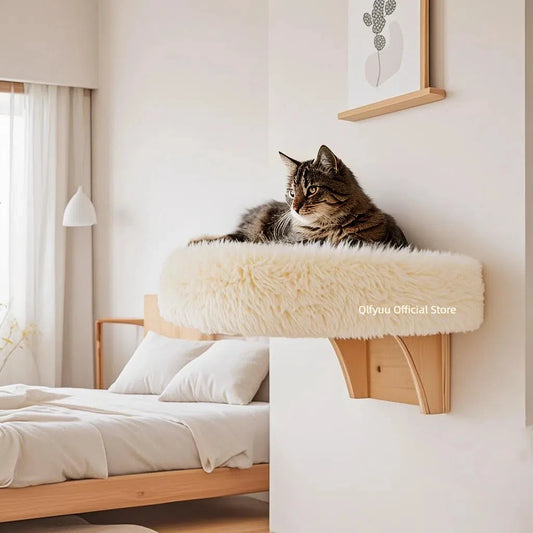 Wooden Wall Cat Bed – Warm & Elevated Comfort