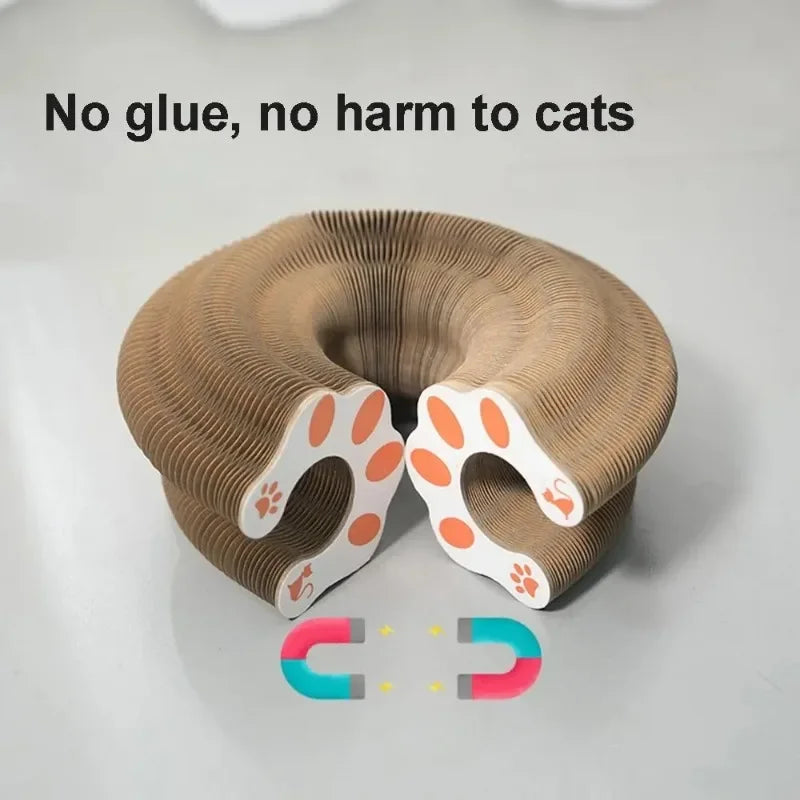 Cat Accordion Scratching Board with Toy Ball