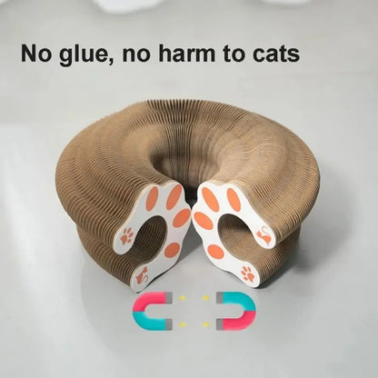 Cat Accordion Scratching Board with Toy Ball
