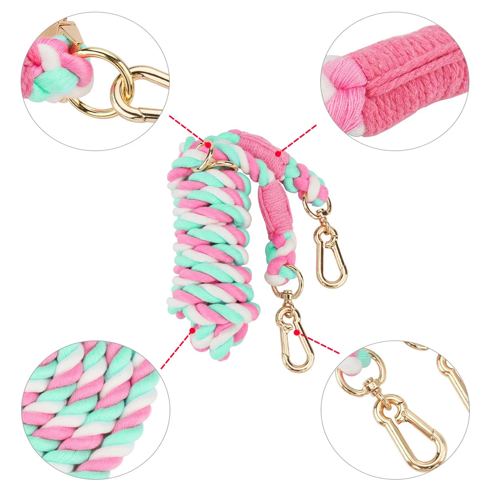 Colorful Cotton Dog Leash – Secure & Stylish Walks