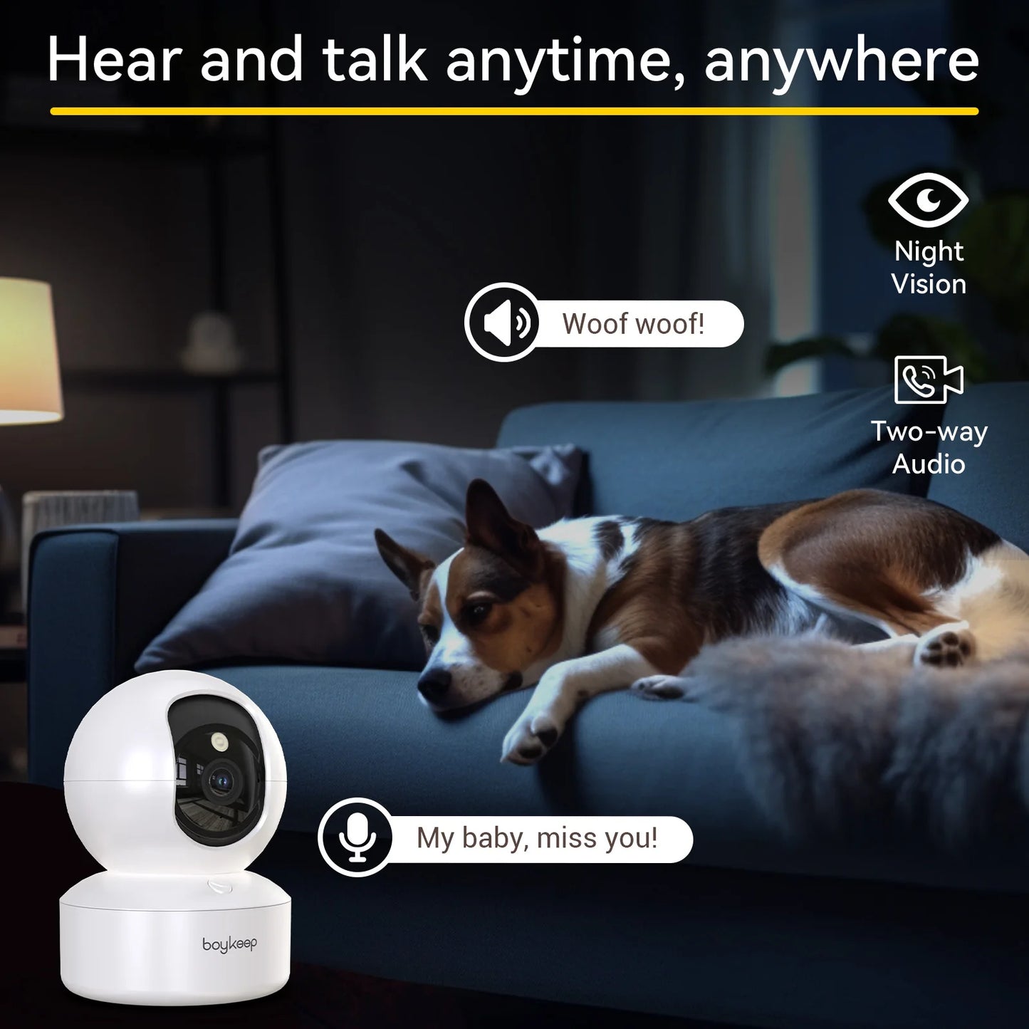 PetWatch™ Indoor Camera – See, Talk & Stay Connected