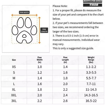 boots for dogs dimensions 1