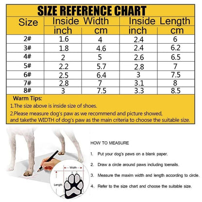 dog paw boots size