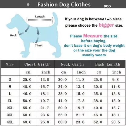 dog sweatshirt ney dimensions