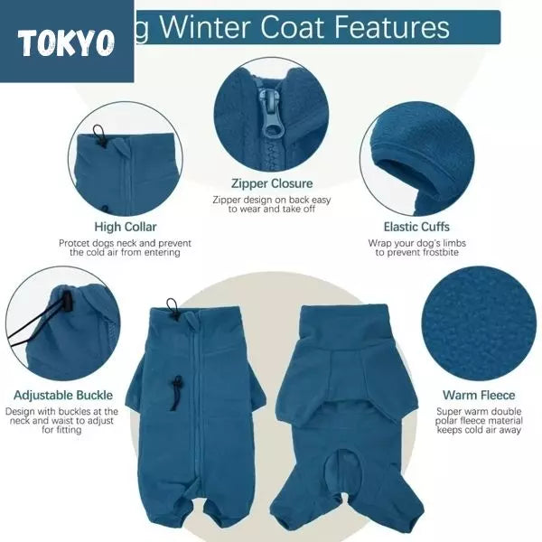 dog winter coat blue feature