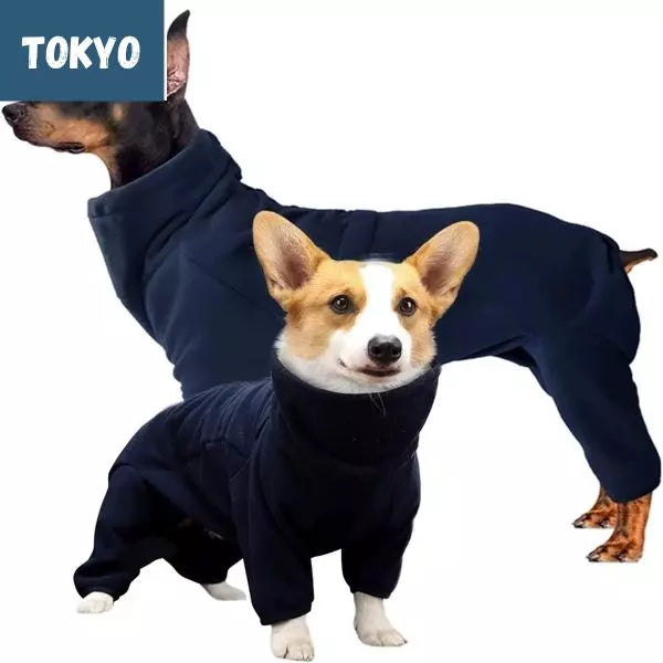 dog winter coat navy blue